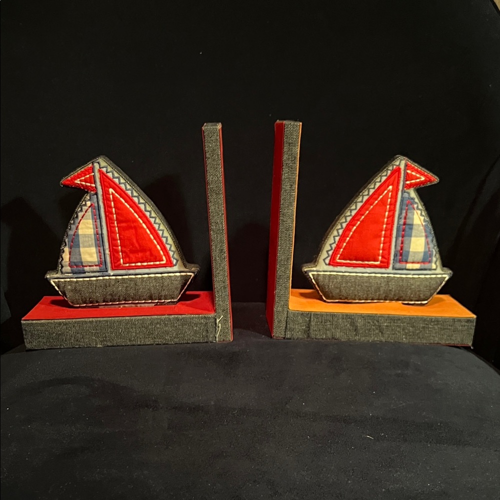 Sailboat Bookends - Red and Blue